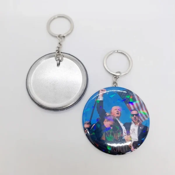 "Never Surrender" Acrylic Keychain – Bold Statement Design - Image 2