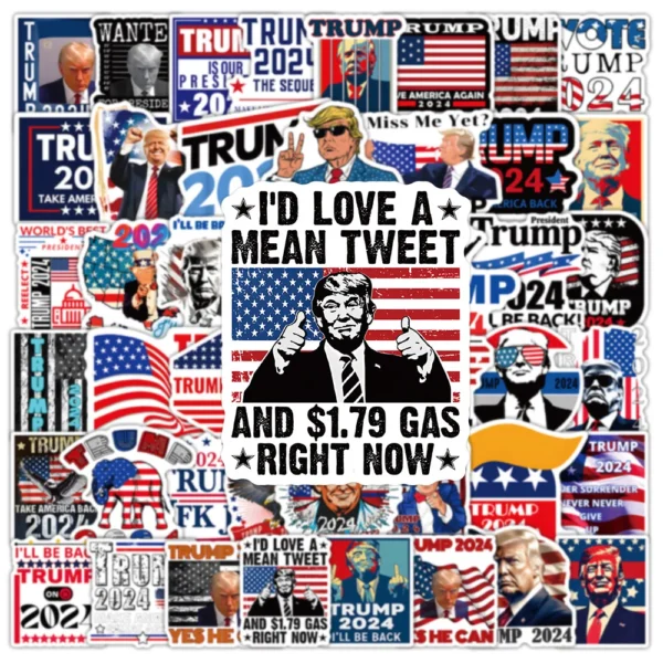 50pcs Trump Presidential Election Stickers – Waterproof Stickers - Image 3