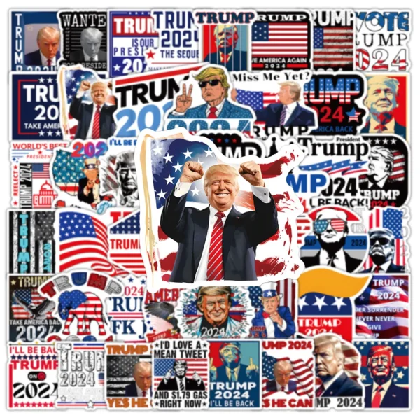 50pcs Trump Presidential Election Stickers – Waterproof Stickers - Image 2