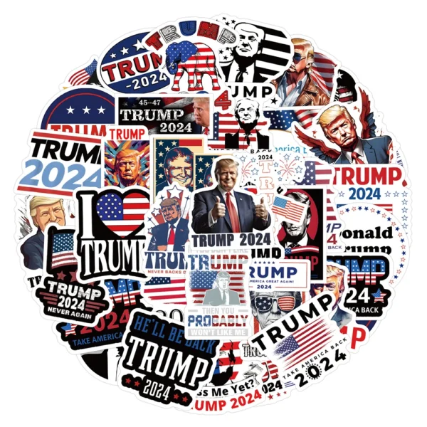 Random Fun Trump Stickers – Waterproof Vinyl (10/30/50/120pcs) - Image 2