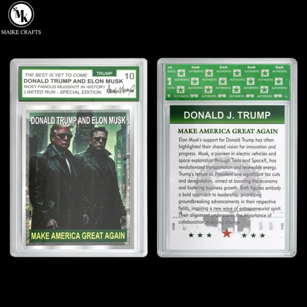 2025 Exclusive Donald Trump & Elon Musk "Make America Great Again" Collectible Trading Card - Image 2