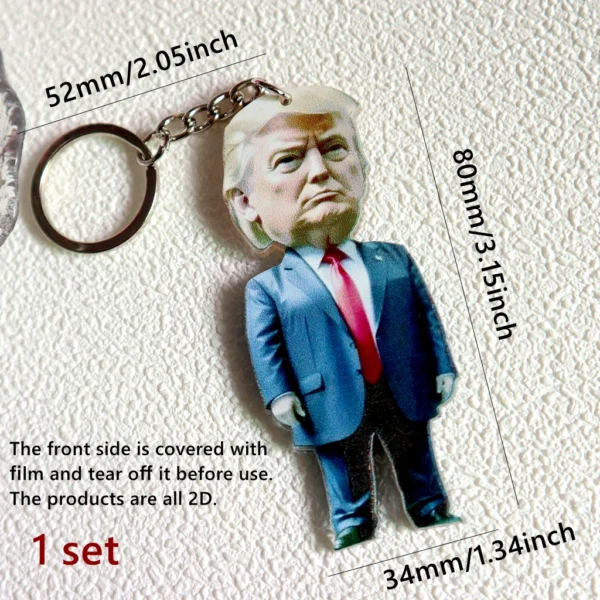 Donald Trump Acrylic 2D Pendant Keychain