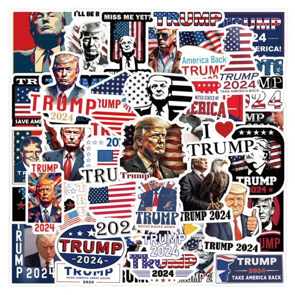 Random Fun Trump Stickers – Waterproof Vinyl (10/30/50/120pcs)